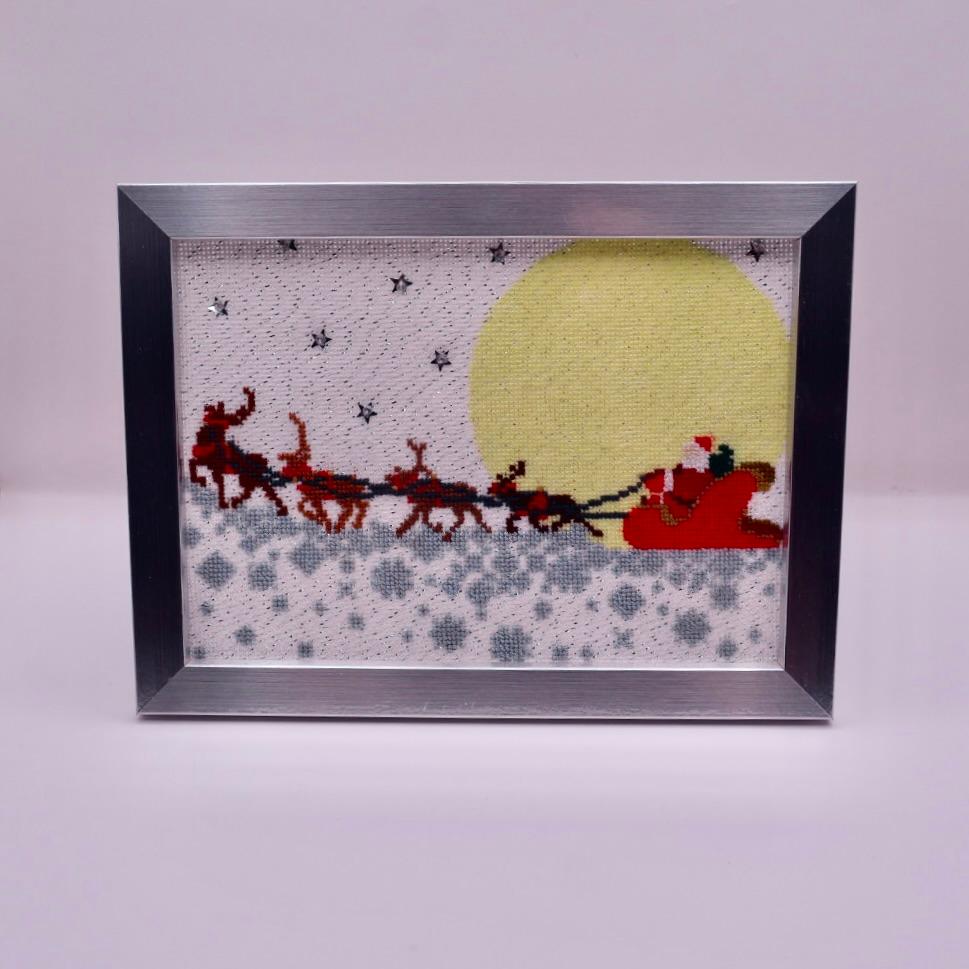 サンタクロースとトナカイの旅 雪降る星夜 クリスマス | 2枚目